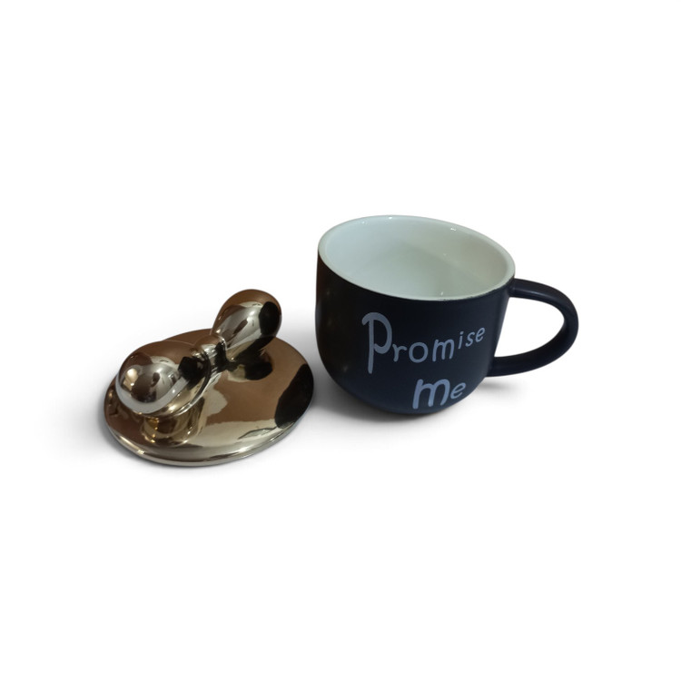 ماگ سرامیکی مشکی Promise Me | دربدار با طرح پاپیون طلایی