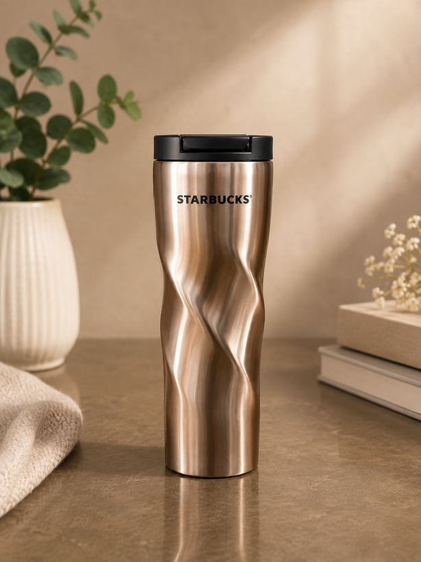 ماگ تراول استیل Starbucks | طراحی موجدار و خاص