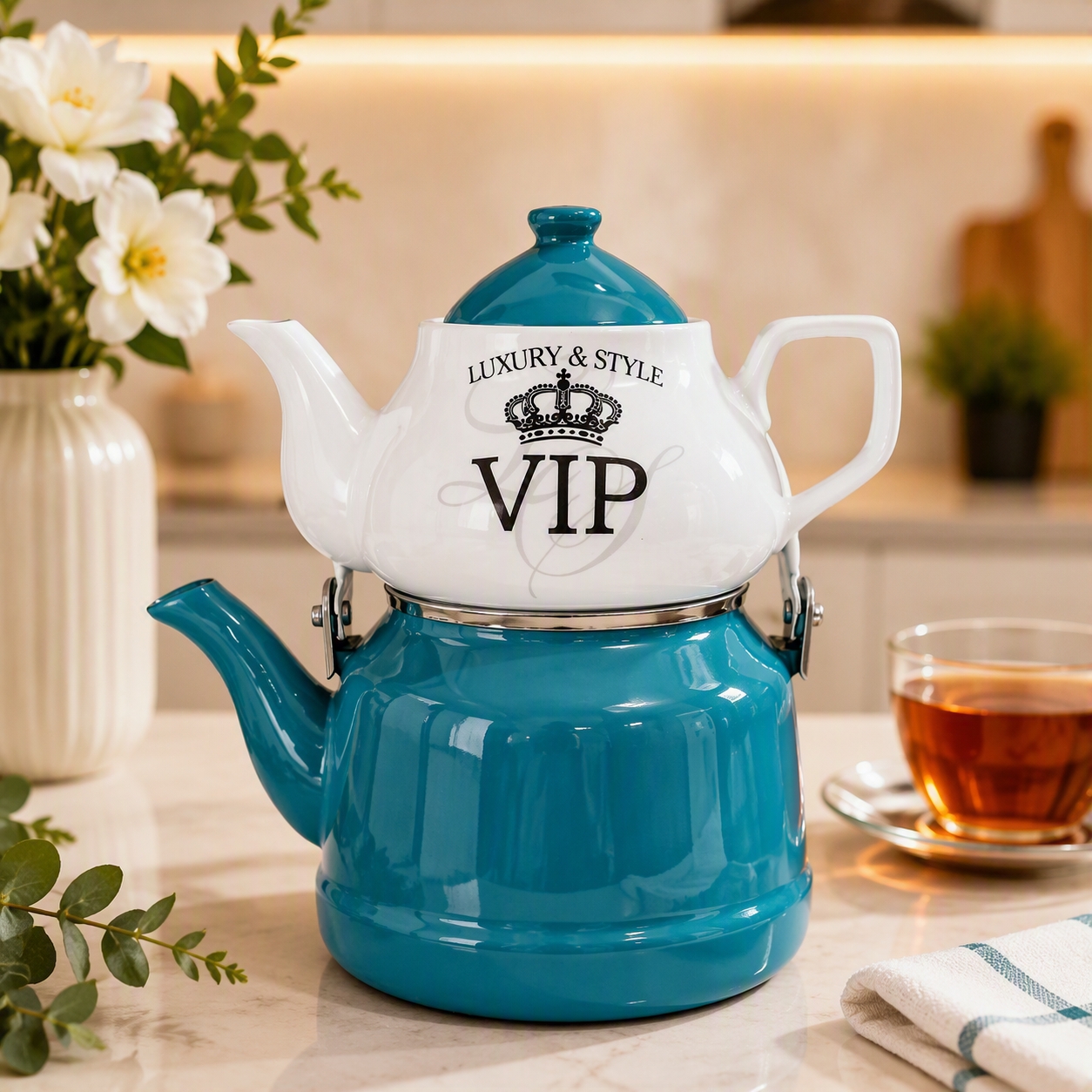 ست کتری و قوری VIP | مدل Luxury & Style