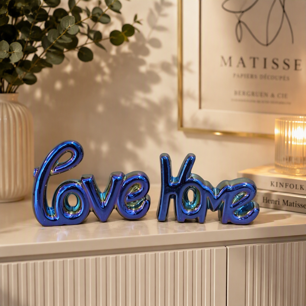 مجسمه دکوری Love Home سرامیکی متالیک